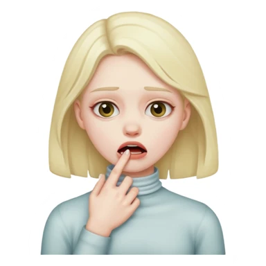 Girl pretending to choke herself  sticker