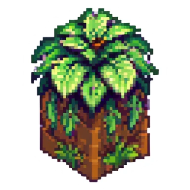 Minecraft grass block, square shape, brown and green, smooth, isometric sticker