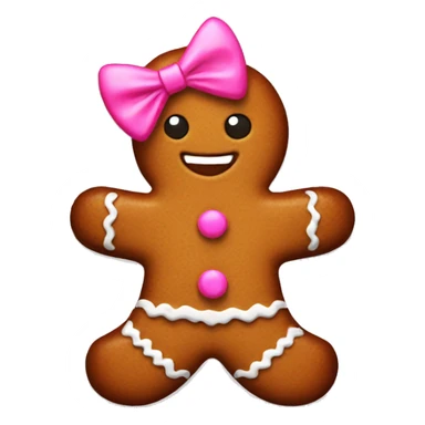 gingerbread with pink bow  sticker