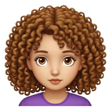girl with curly hair and brown eyes  sticker