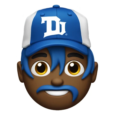 blue devil with ball cap and goatee sticker