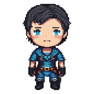 chibi male human character, short proportions, large head sticker