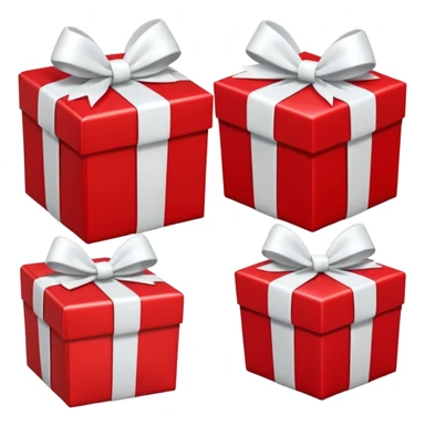 3 red gift boxes with white bows sticker