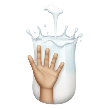 milk dripping off of hand sticker