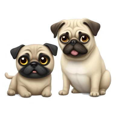 Pug and cat sticker