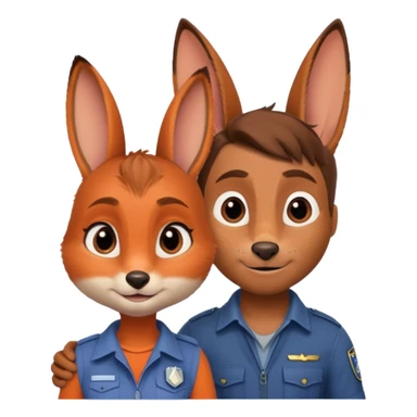 Judy hoopps and nick wilde human  sticker
