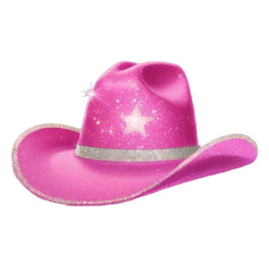 pink glittery cowgirl hat whit sherif star sticker