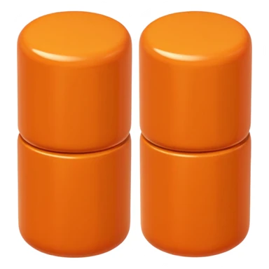 orange cylindrical pieces pill shaped on each end with no lines sticker