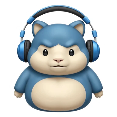 Snorlax con audífonos sticker