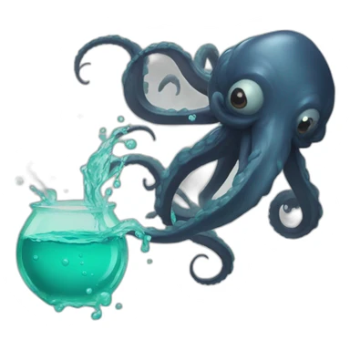 kraken spitting ink sticker