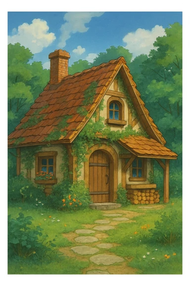 cozy cabin house sticker