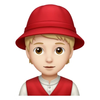 red hat and red dress boy sticker