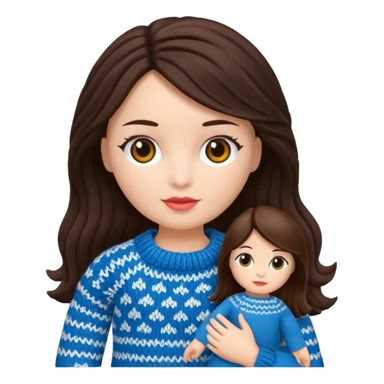 brunette knitted doll sticker