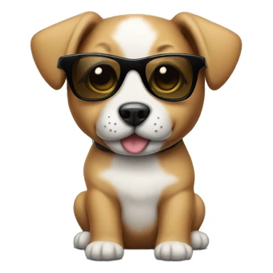 A puppy wearing sunglasses  sticker
