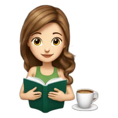 white-girl-brown-hair-reading-a-book-with-cappuccino sticker