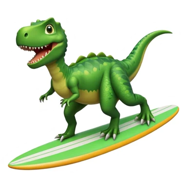 Dinosaur on surf board sticker