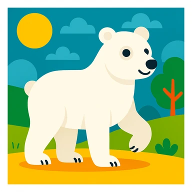 White bear sticker