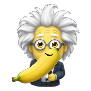 einstein minion banana sticker
