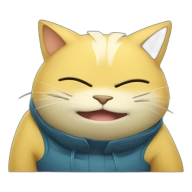 Yellow cat disguised of snorlax sticker