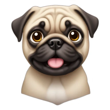 little cute pug sticker