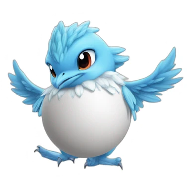 crazy funny stupid Articuno pokemon baby's realistic boku no pik o egg dual art artist sticker