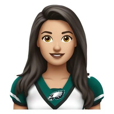 Philadelphia Eagles cheerleader brunette cheer sticker