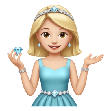 Hand with a diamond ring and girl beaming in the background sticker