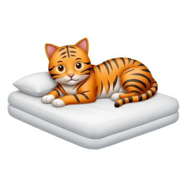 Petit chat sympa couché sur le lit sticker