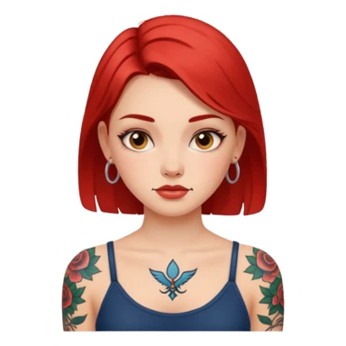 Girl with tattoo sticker