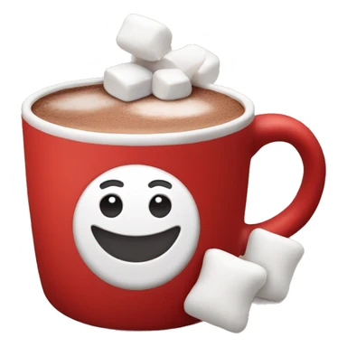 Hot chocolate in a red mug with marshmallows  sticker