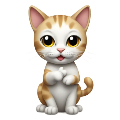 Funny cat giving peace sign sticker