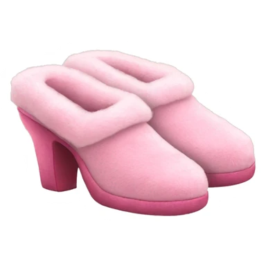 Pink heel fur slippers sticker