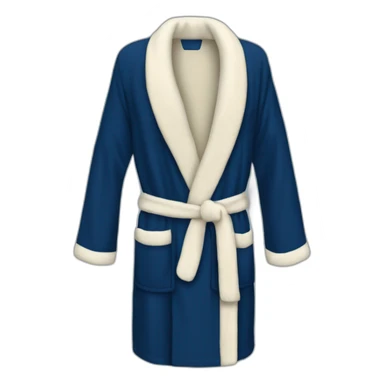 navy blue bath robe without logo sticker