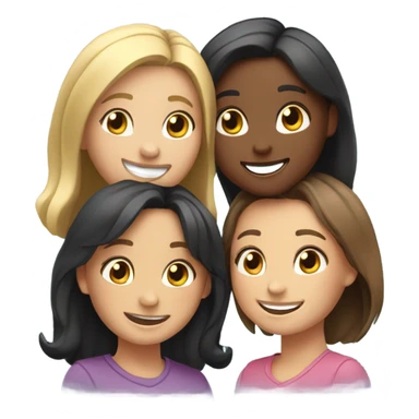 3 cute girl friends  sticker