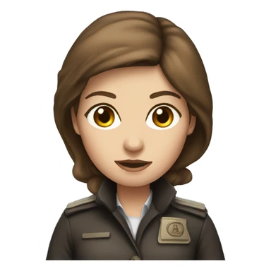 Blue eyed female spy brown hair sticker