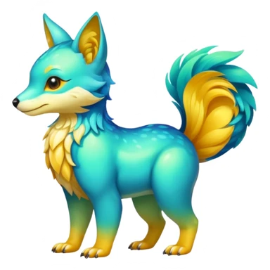 Colorful dark tropical exotic cute cool beautiful shiny beautiful fantasy-caracal-civet-genet-sergal-vernid-Gryphon-Cacomistle-Trico-oncilla-animal-Fakémon-hybrid-fursona (full body) sticker