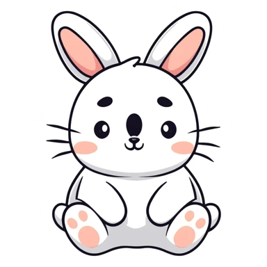 white bunny with black spots sticker
