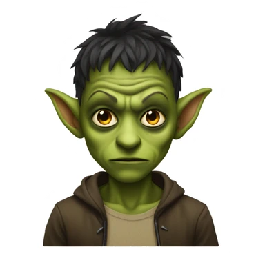 goblin boy with black eyes sticker