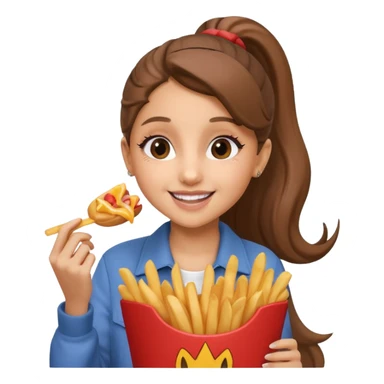 ariana grande munching fries sticker