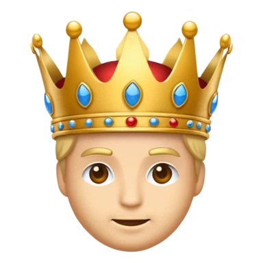 erstelle mir ein Prinz Emoji mit einer Krone auf dem kopf sticker