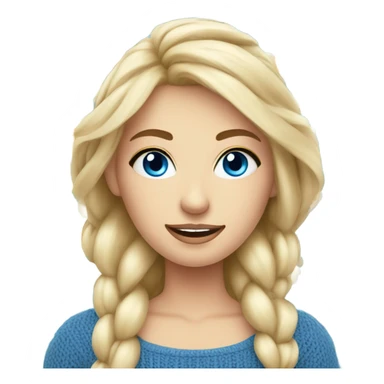 beautiful finnish blond hair woman with blue eyes knitting floral  sticker
