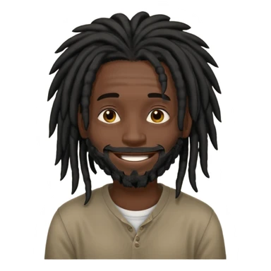 black man with black dreads covering face sticker