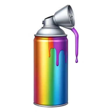 Colorful spray paint can with rainbow design for graffiti sticker