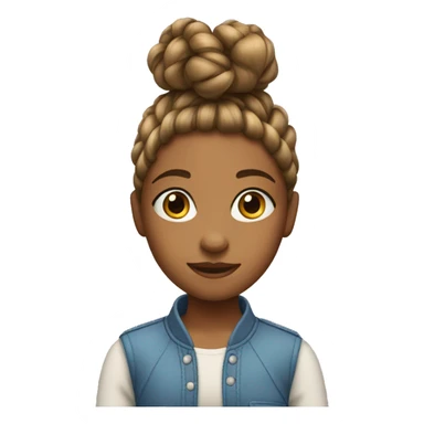 Girl with braided hair back sticker