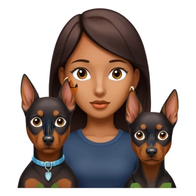 Doberman with girl sticker