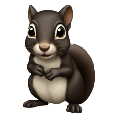 Black realistic squirrel  sticker