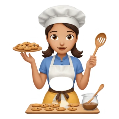 cocinera mujer haciendo cookies sticker