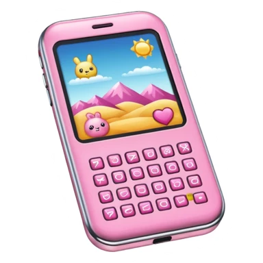 Tamagotchi ios app skeuomorphic, pink, details sticker