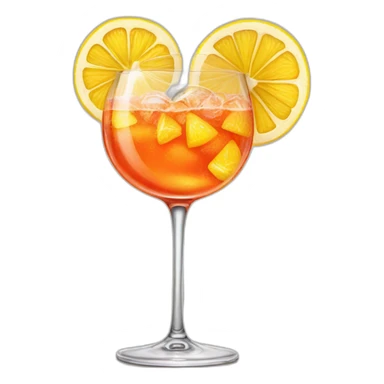 Aperol spritz with a slice of lemon sticker