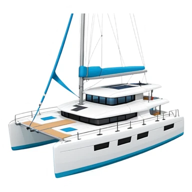 A lagoon 42 catamaran with no wording or letters on the boat. In a solid white background  sticker